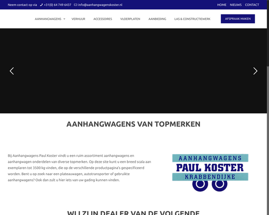 Aanhangwagens Paul Koster Logo